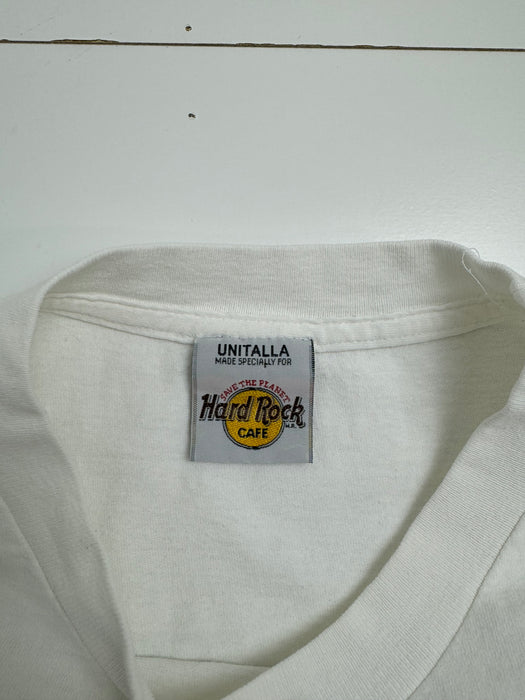 (L) Vintage '97 Witness - Eyes Open Hard Rock Cafe Tee White | Vitnage Clothing Store Canada