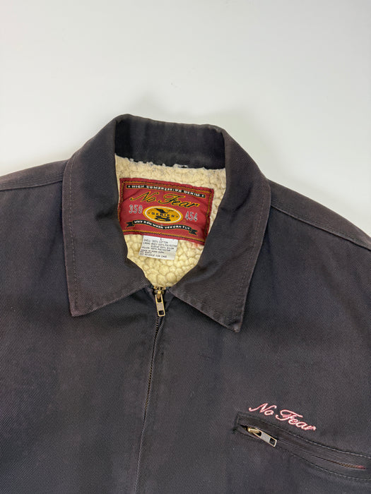 Vintage No Fear Sherpa Lined Detroit Style Jacket | Vitnage Clothing Store Canada