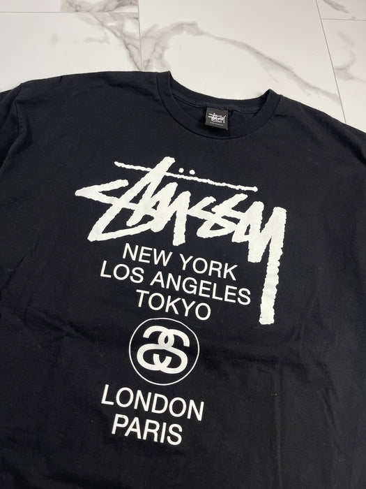 Stussy World Tour Tee Black (USED) | Vitnage Clothing Store Canada