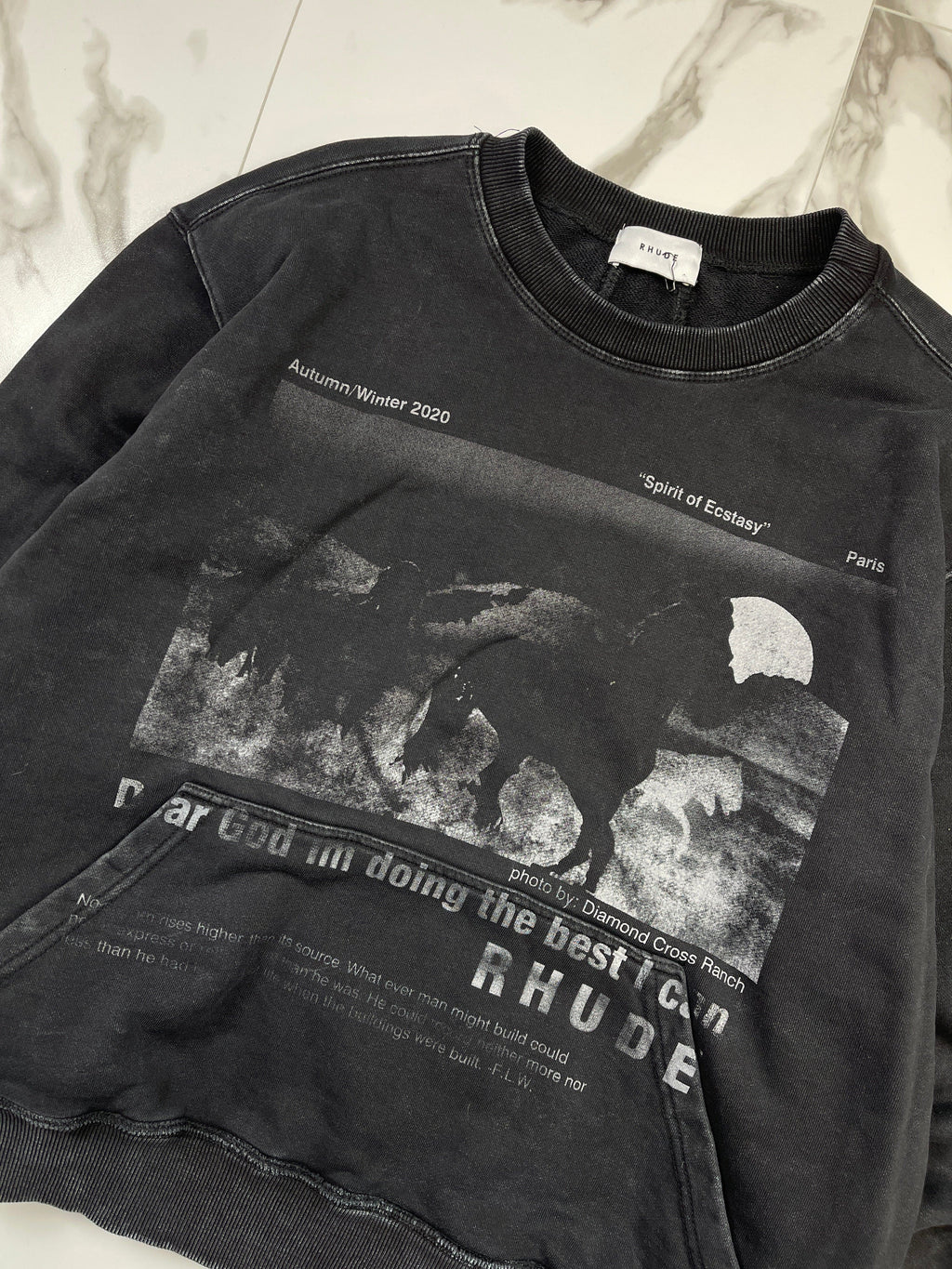 Rhude AW 2020 Best I Can Graphic Crewneck Black (USED)