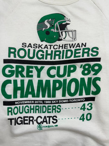 (S) Vintage '89 Sask. Roughriders Championship Sweatshirt White