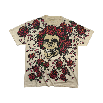 Vintage '92 Grateful Dead Bertha Roses AOP Tee White