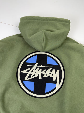 Stussy Cross Dot Hoodie Olive (USED)