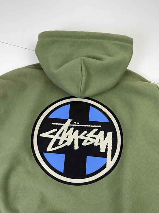 Stussy Cross Dot Hoodie Olive (USED) | Vitnage Clothing Store Canada