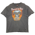 Vintage Harley Davidson Forged In Fire Engine Tee Faded Black