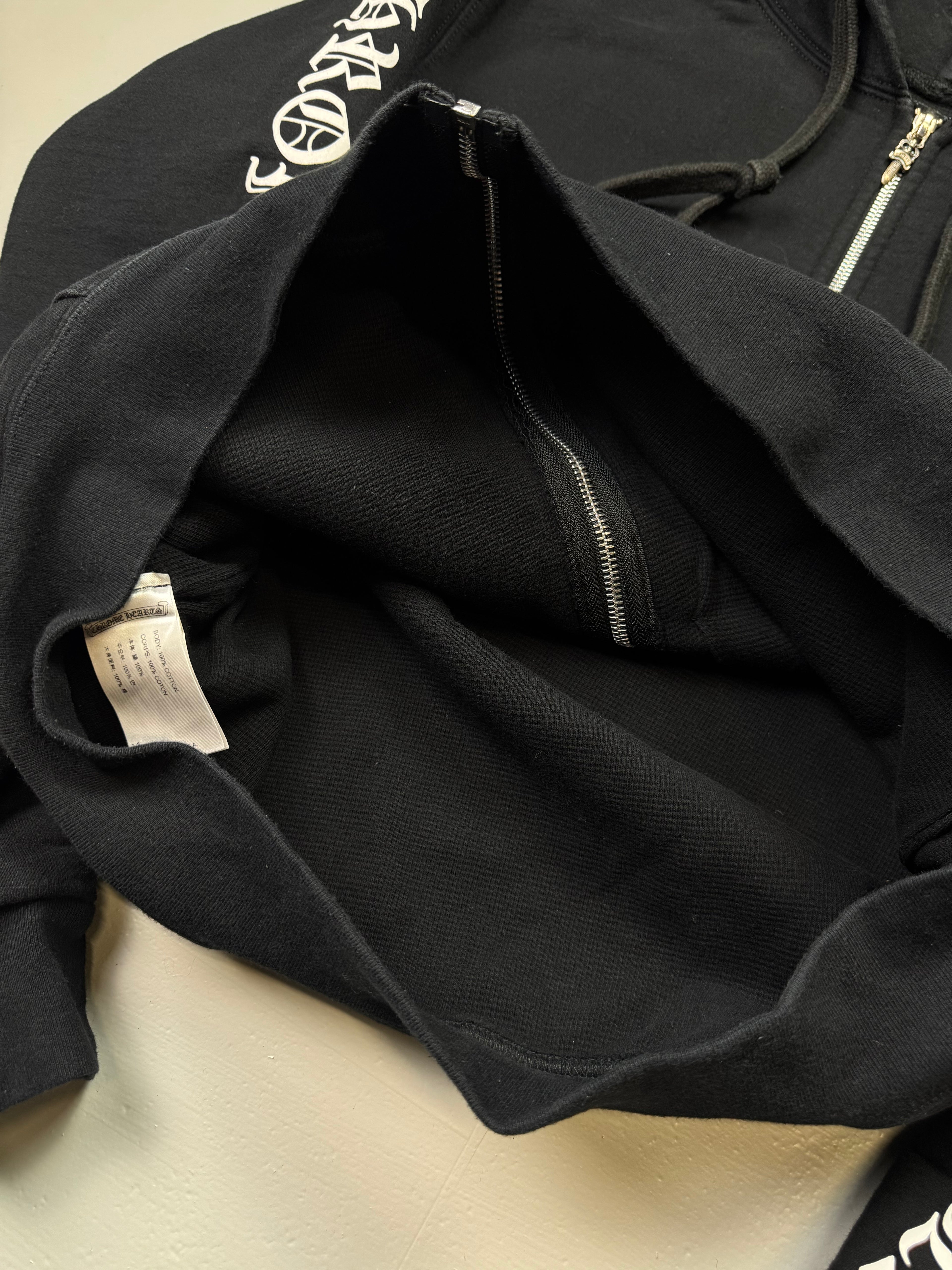 Chrome Hearts Scroll Thermal Zip Up Hoodie