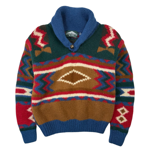 Vintage Boathouse Row Wool Aztec Pullover Knit | Vintage Clothing Store Canada