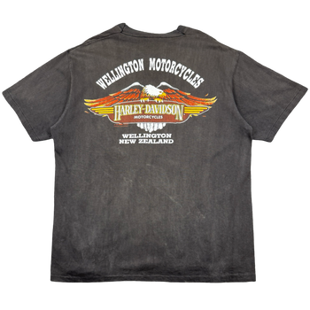 Vintage Harley Davidson New Zealand Kiwi Tee Black