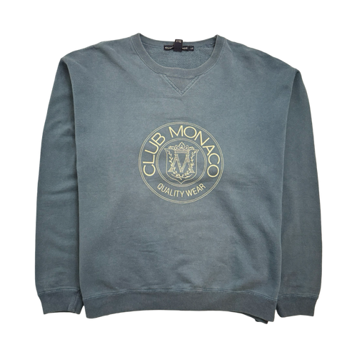 (XL) Vintage Club Monaco Sweatshirt Light Blue | Vintage Clothing Store Canada