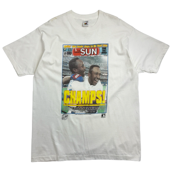 Vintage 1991 Toronto Blue Jays Toronto Sun Newspaper Tee White