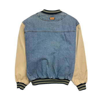 (L) Vintage Shutter Home Denim Varsity Jacket