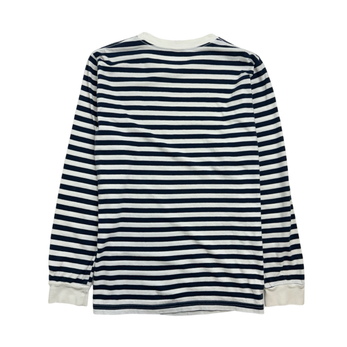 OVO Striped L/S Tee White/Navy (USED) | Vintage Clothing Store Canada