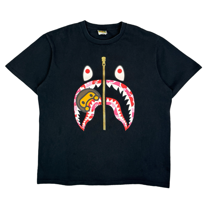 BAPE Color Camo Milo Shark Tee Black (USED) | Vitnage Clothing Store Canada