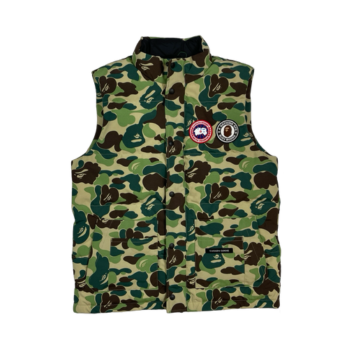 BAPE x Canada Goose Freestyle Vest Green (USED) | Vintage Clothing Store Canada