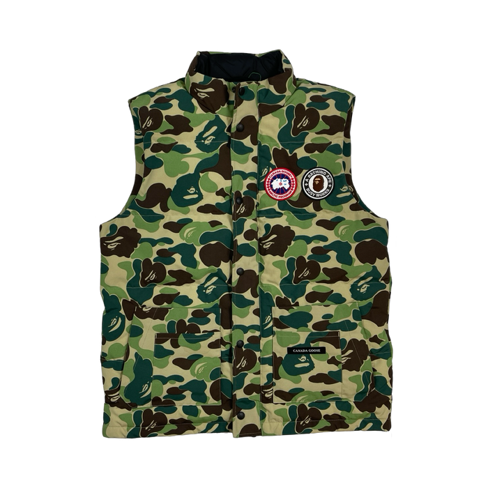 BAPE x Canada Goose Freestyle Vest Green (USED) | Vitnage Clothing Store Canada