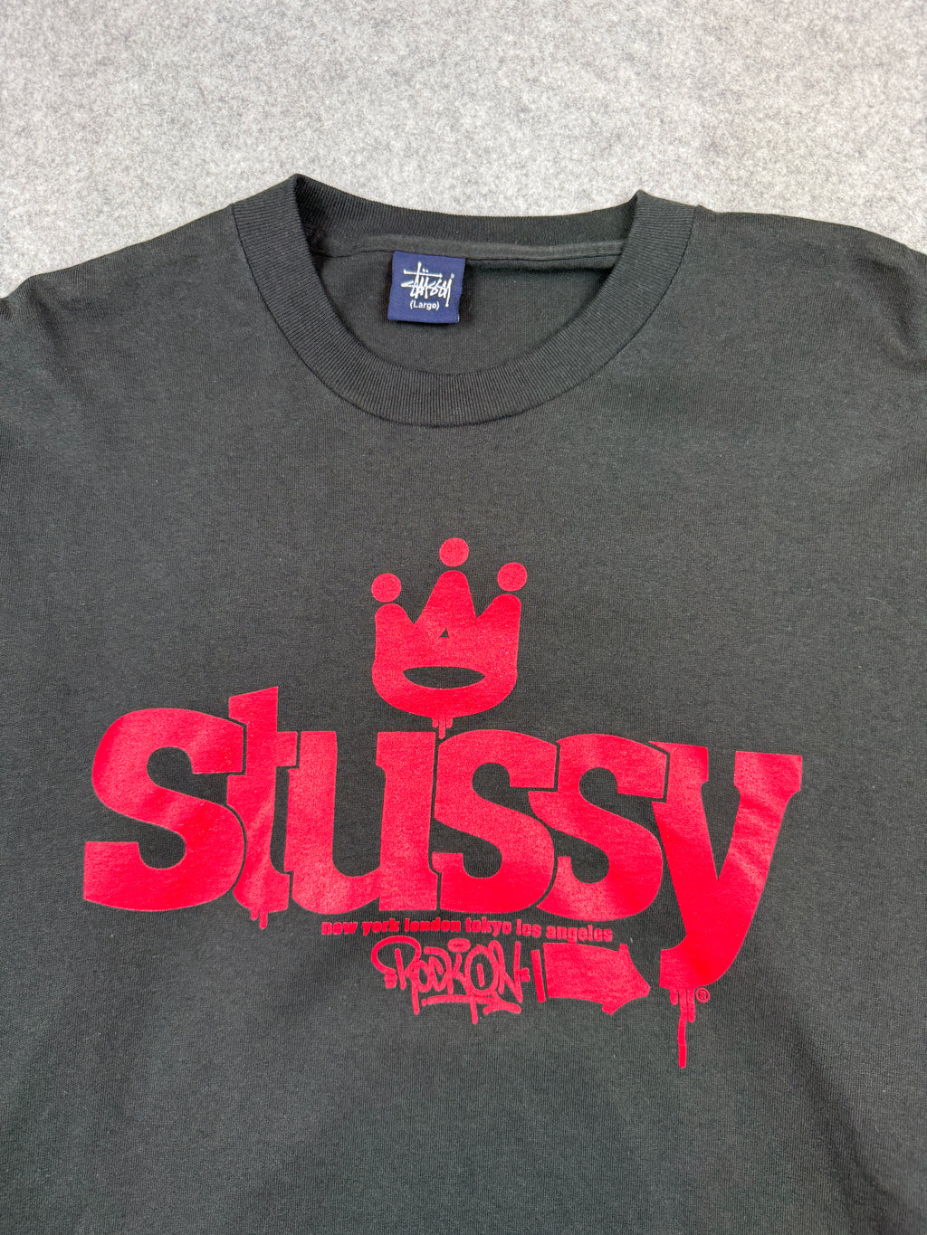 Vintage Stussy Rock On L/S Tee Black