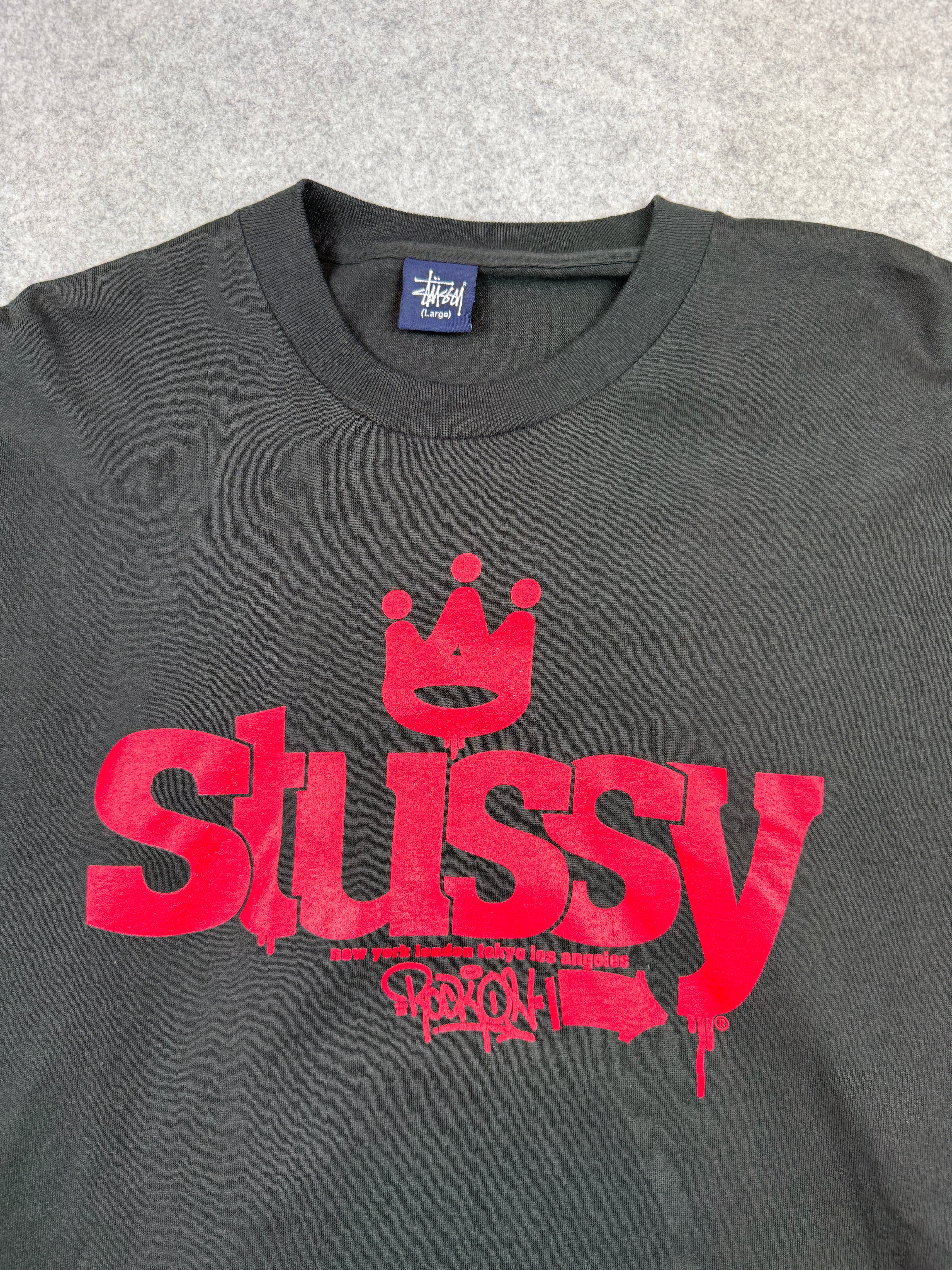 Vintage Stussy Rock On L/S Tee Black