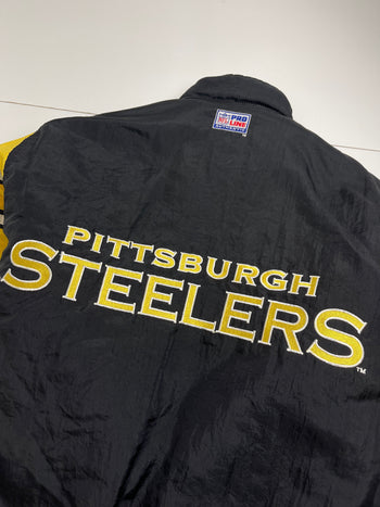 (M) Vintage Logo Athletic Pittsburgh Steelers Zip Up Jacket