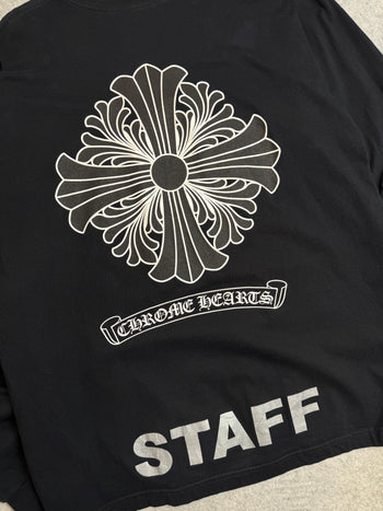 Chrome Hearts Floral Cross Staff L/S Tee Black