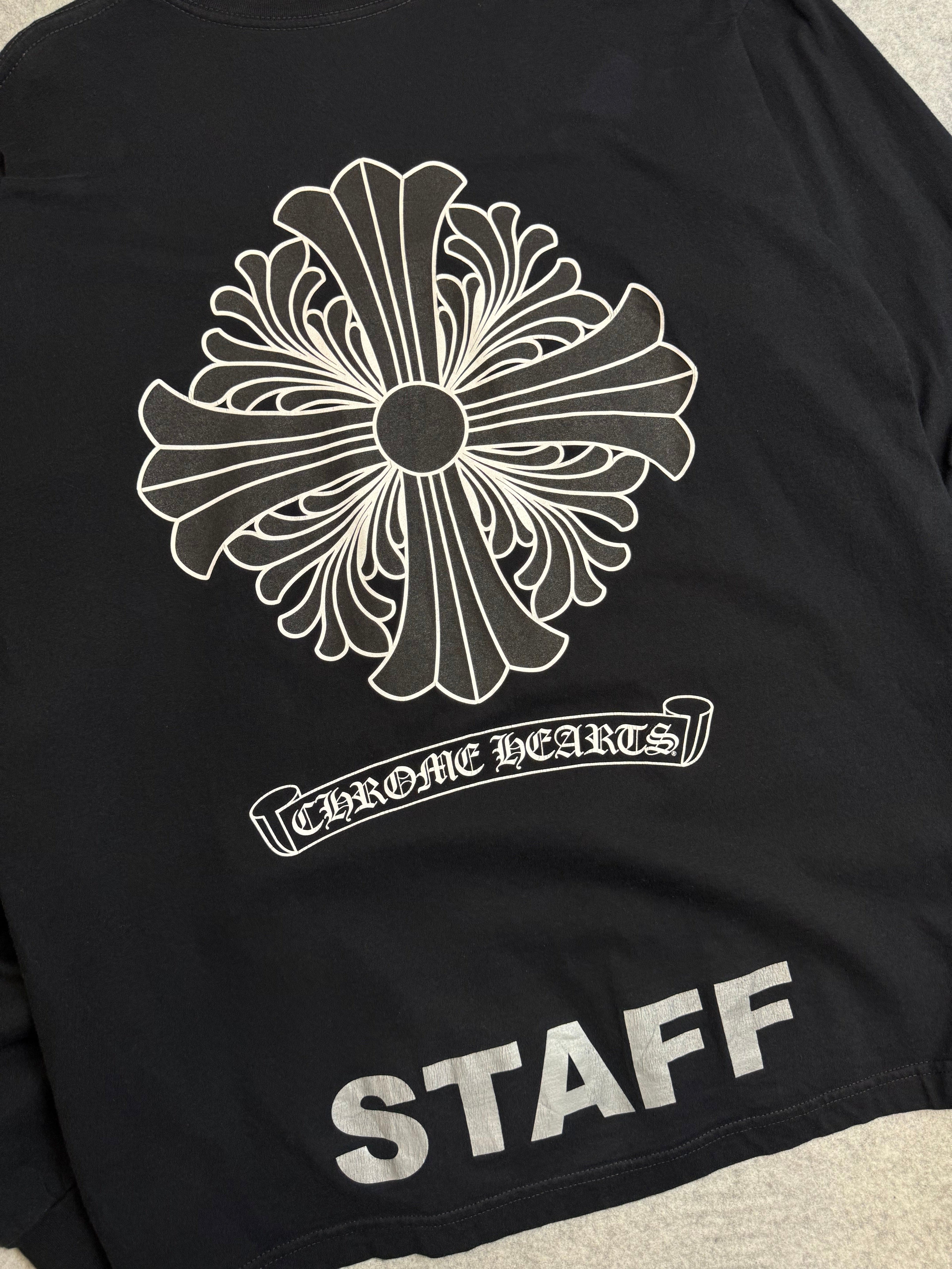 Chrome Hearts Floral Cross Staff L/S Tee Black