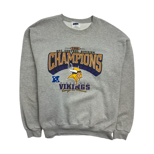 (XL) Vintage '98 NFC Champions Minnesota Vikings Sweatshirt Grey