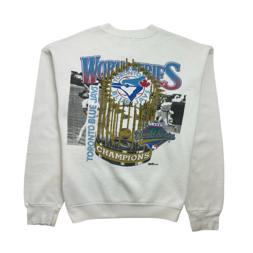 (S) Vintage '92 Toronto Blue Jays Canadas First Sweatshirt White | Vintage Clothing Store Canada