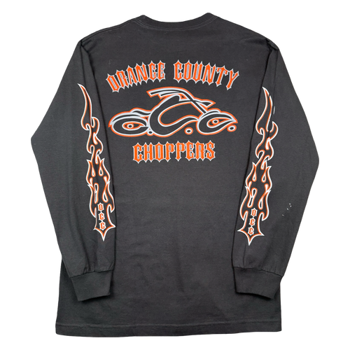 Vintage Orange County Choppers Flame Sleeve L/S Tee Black/Orange | Vintage Clothing Store Canada