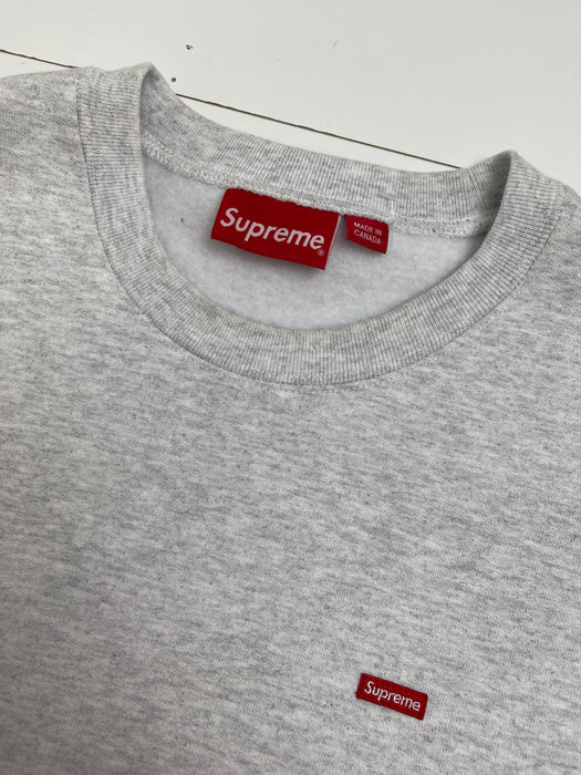 Supreme Small Box Logo Crewneck Ash Grey (USED) | Vitnage Clothing Store Canada