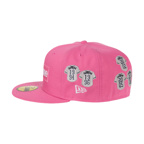 Supreme Jerseys Box Logo New Era Fitted Hat Pink | Vintage Clothing Store Canada