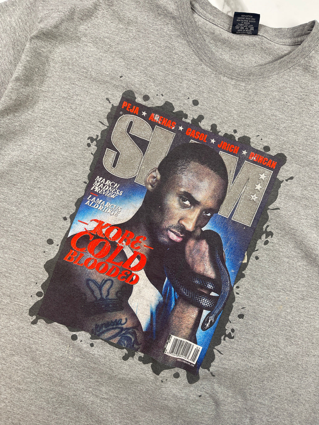 Vintage 2006 Kobe Bryant Slam Magazine Cover Tee Grey