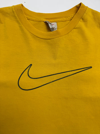 Vintage 90s Nike Big Swoosh Tee Yellow