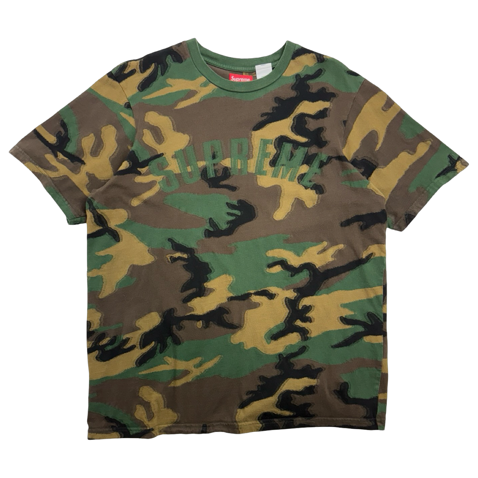 Supreme Intarsia Camo S/S Top Woodland Camo (USED)