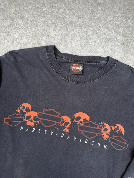 Vintage Harley Davidson Skull Sleeve L/S Tee Black | Vitnage Clothing Store Canada