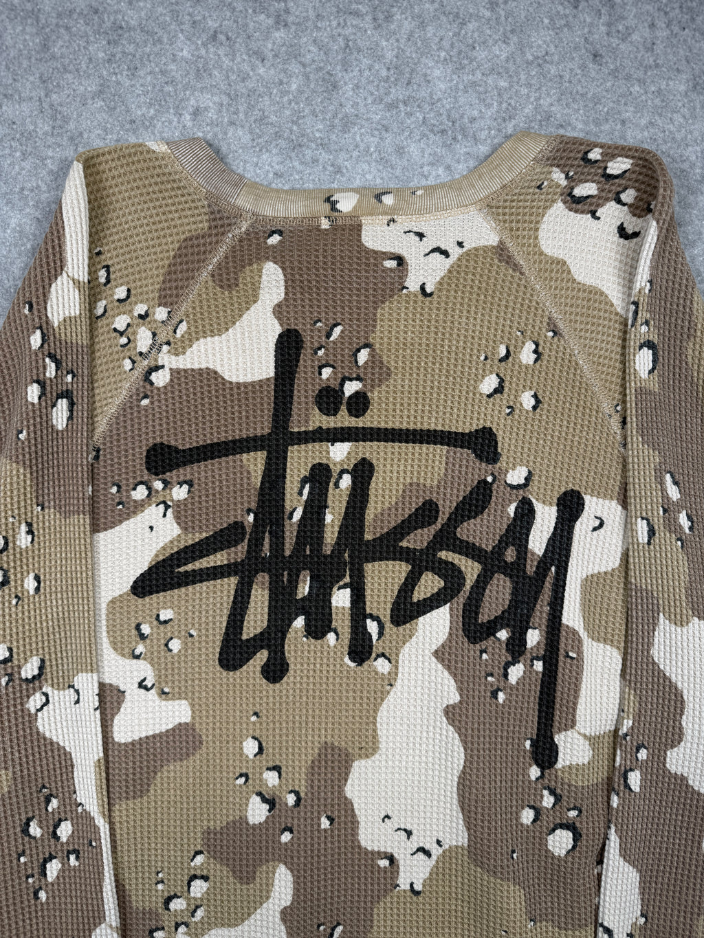 Stussy Raglan Thermal Longsleeve Desert Camo (USED)