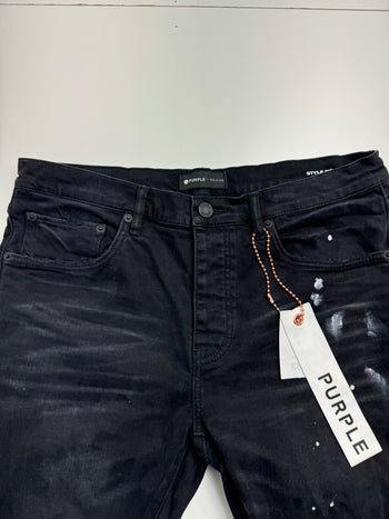 Purple Brand P001 Splatter Slim Fit Jeans Black (USED)