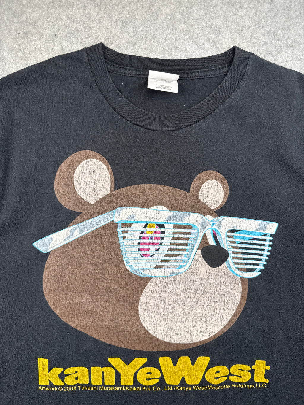 Vintage 2000’s Kanye West x Takashi Murakami Graduation Bear Tee Black