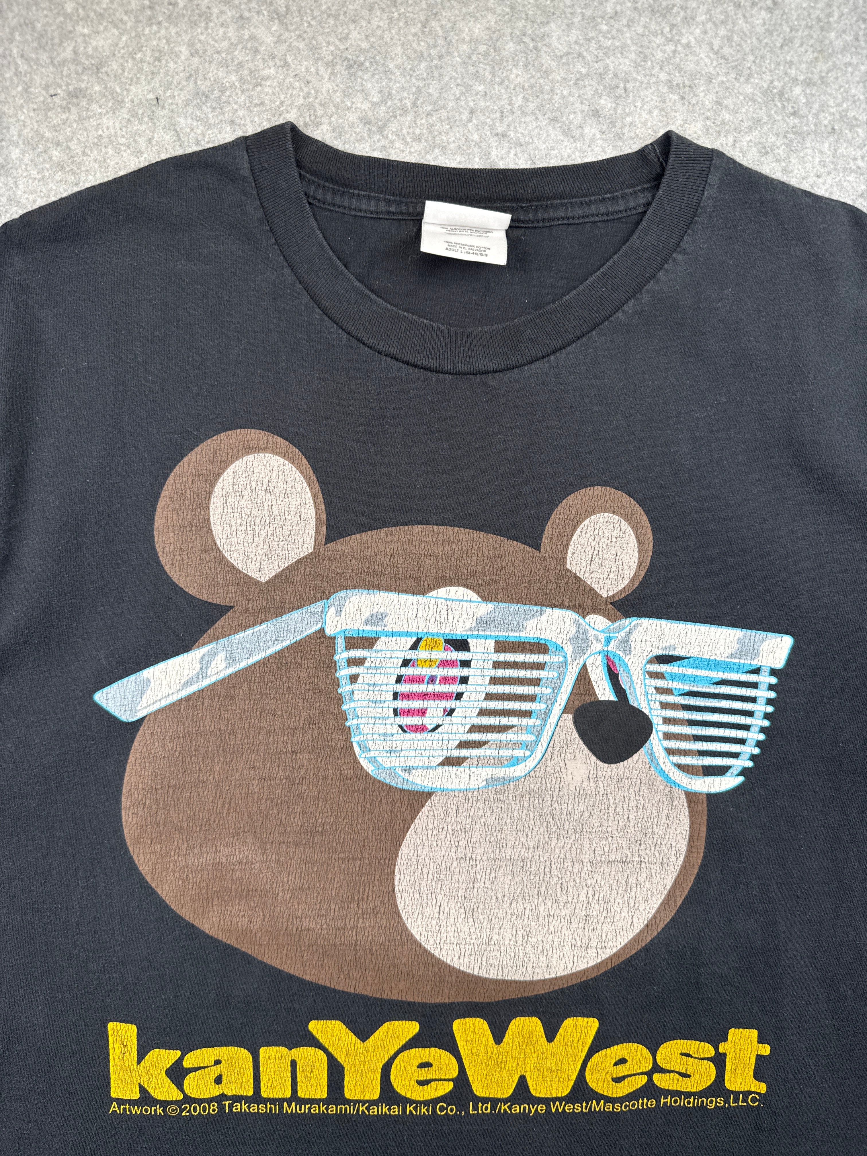 Vintage 2000’s Kanye West x Takashi Murakami Graduation Bear Tee Black