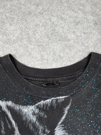 Vintage Harley Davidson Wolf AOP Tee Black