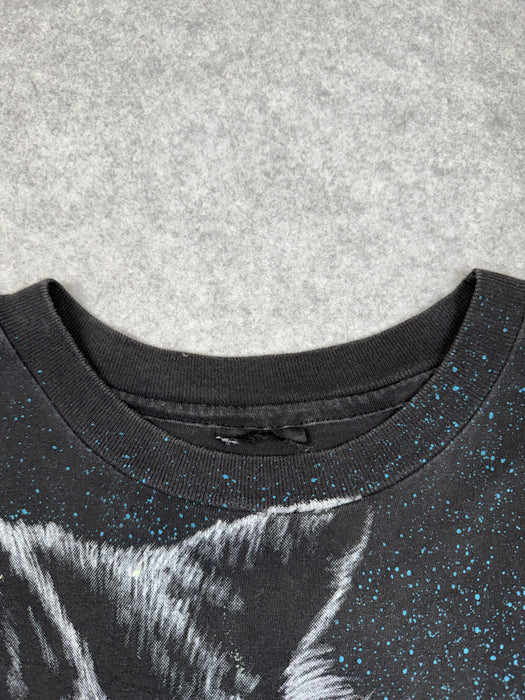 Vintage Harley Davidson Wolf AOP Tee Black | Vitnage Clothing Store Canada