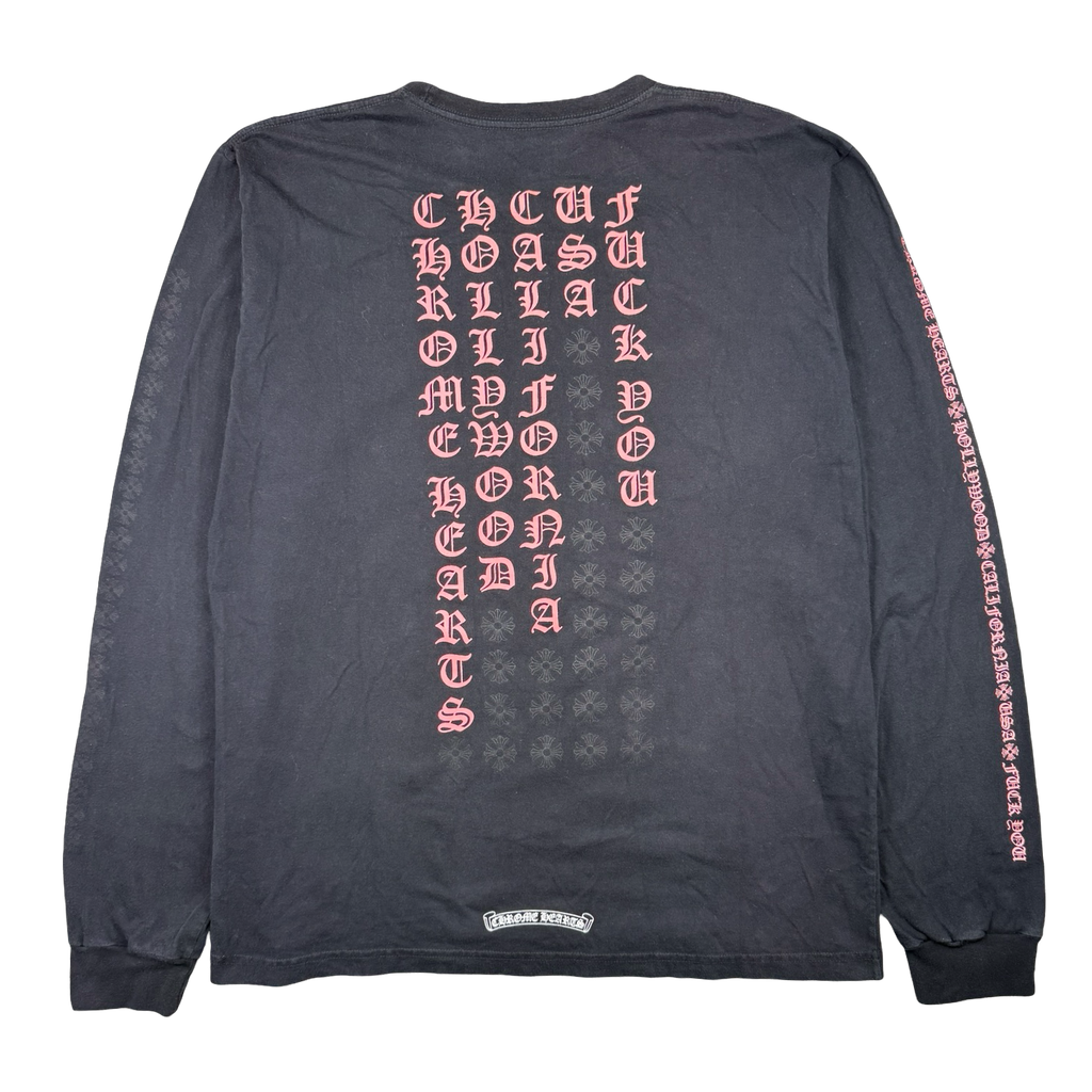 Chrome Hearts Hollywood F*CK YOU L/S Tee Black/Pink