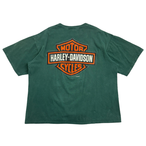 Vintage 1990s Harley Davidson Electra Glide Tee Green | Vintage Clothing Store Canada