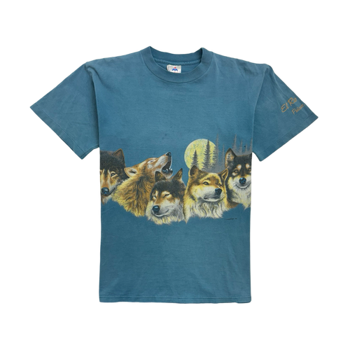 (S) Vintage Nature Wolf Tee Marine | Vintage Clothing Store Canada