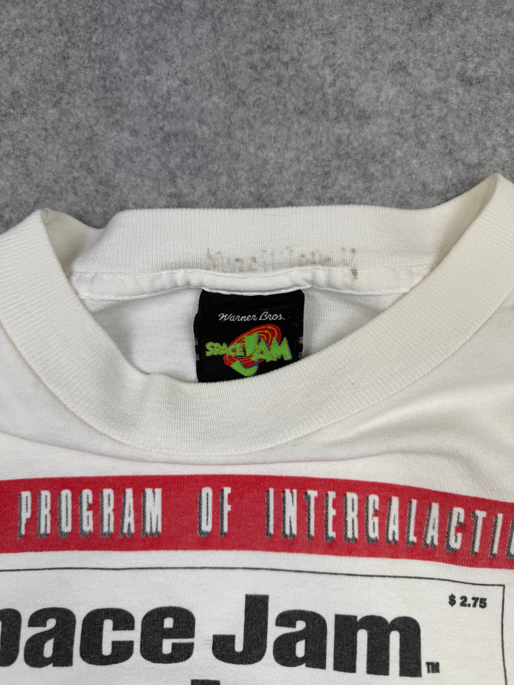 Vintage 90's Space Jam Quarterly Tune Squad L/S Tee White