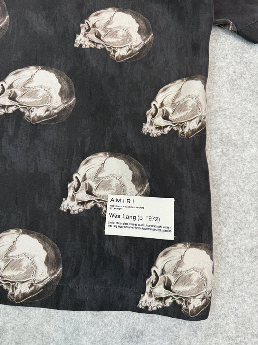 Amiri Skull-print Silk Button-up Shirt Black (USED) | Vitnage Clothing Store Canada