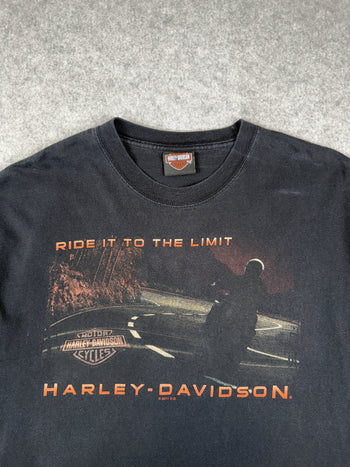 Vintage Harley Davidson Ride It To The Limit Tee Black