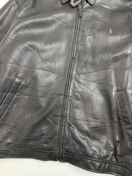 Vintage Polo Ralph Lauren Leather Jacket Black | Vitnage Clothing Store Canada