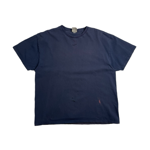 Vintage 2000s Nike Centre Swoosh Tee Navy | Vintage Clothing Store Canada