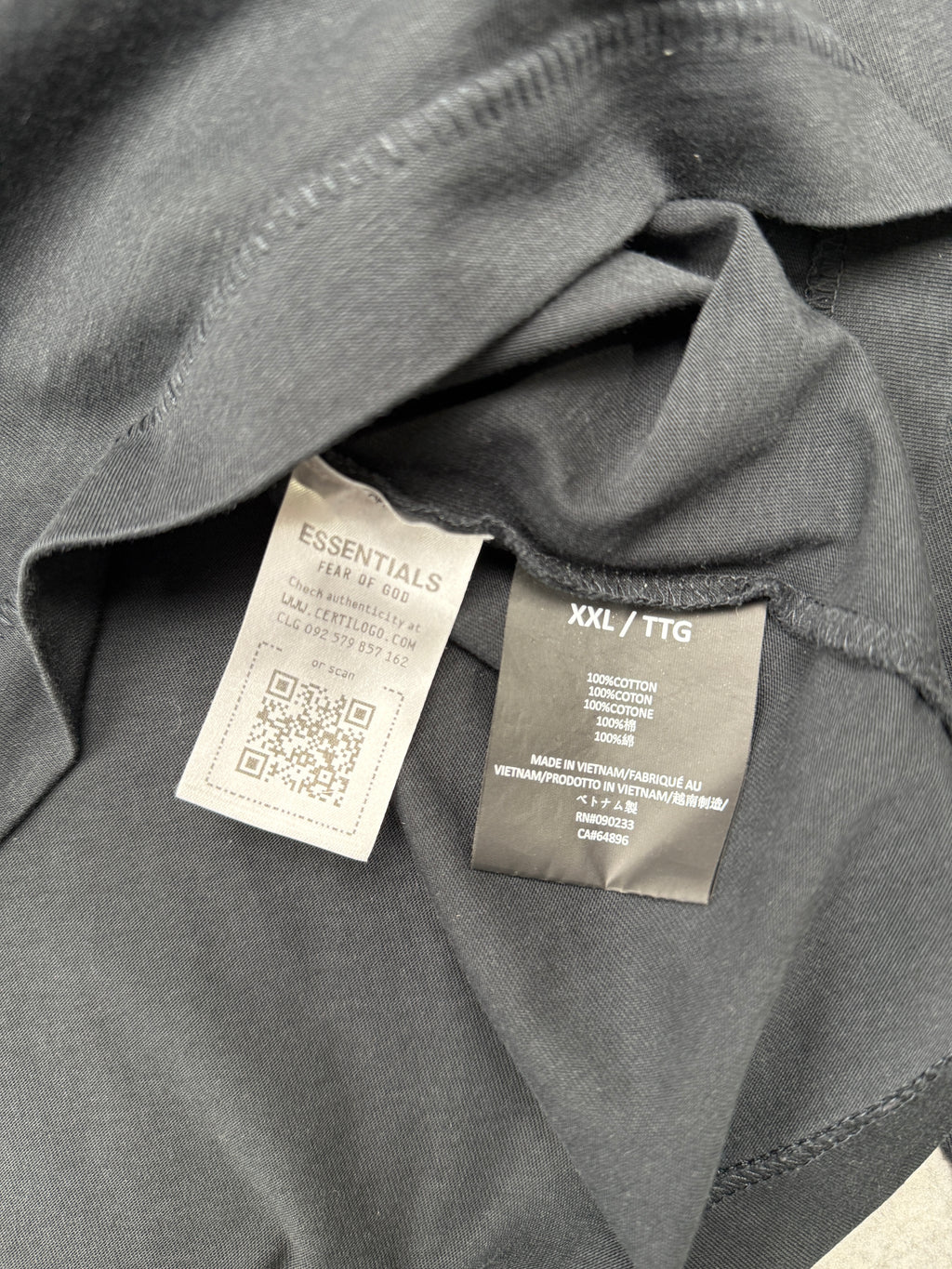 Fear Of God Essentials Logo L/S Tee Black (USED)