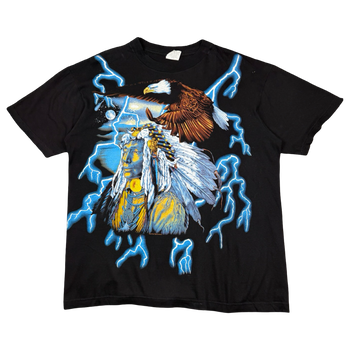 Vintage American Thunder Blue Lightning Chief Tee Black