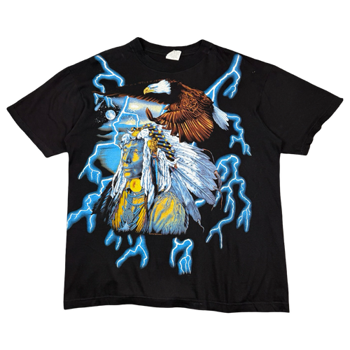 Vintage American Thunder Blue Lightning Chief Tee Black | Vintage Clothing Store Canada